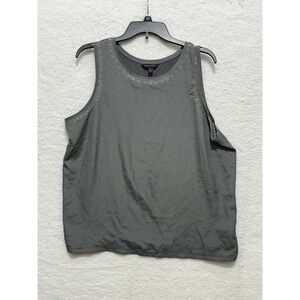 Banana Republic Women's XL Gray Sleeveless Tank Top Blouse‎ Arrow Embroidery